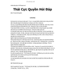 Kỹ thuật Thái cực quyền hỏi đáp