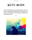 KÍ ỨC BUỒN