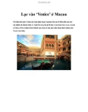 Lạc vào ‘Venice’ ở Macau