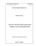 Luận văn Thạc sĩ Quản lý công: Quản lý tài sản công tại Sở Giao thông vận tải tỉnh Đắk Nông