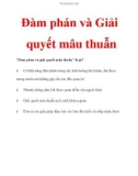 Đàm phán và Giải quyết mâu thuẫn