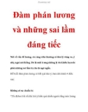 Đàm phán lương và những sai lầm đáng tiếc