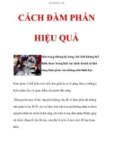 CÁCH ĐÀM PHÁN HIỆU QUẢ