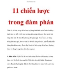 11 Chiến lược trong đàm phán