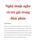 Nghệ thuật nghe và trả giá trong đàm phán