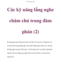 Các kỹ năng lắng nghe chăm chú trong đàm phán (2)