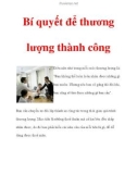 Bí quyết để thương lượng thành công