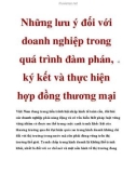 Những lưu ý đối với doanh nghiệp trong quá trình đàm phán