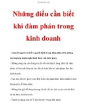 Những điều cần biết khi đàm phán trong kinh doanh