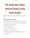 Kỹ năng đàm phán thương lượng trong kinh doanh