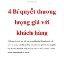 4 Bí quyết thương lượng giá với khách hàng