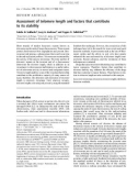 Báo cáo khoa học: Assessment of telomere length and factors that contribute to its stability