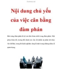 Nội dung chủ yếu của việc cân bằng đàm phán