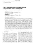 Báo cáo hóa học: Effects of Instantaneous Multiband Dynamic Compression on Speech Intelligibility