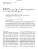 Báo cáo hóa học: Research Article Fast Signal Recovery in the Presence of Mutual Coupling Based on New 2-D Direct Data Domain Approach