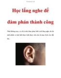 Học lắng nghe để đàm phán thành công