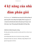 4 kỹ năng của nhà đàm phán giỏi