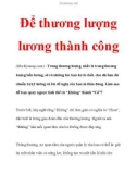 Để thương lượng lương thành công