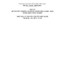 Đáp án đề thi tốt nghiệp cao đẳng nghề khóa 3 (2009-2012) - Nghề: Điện công nghiệp - Môn thi: Lý thuyết chuyên môn nghề - Mã đề thi: DA ĐCN-LT26