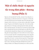 Một số chiến thuật và nguyên tắc trong đàm phán - thương lượng (Phần 1)