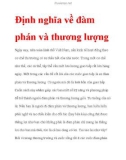 Định nghĩa về đàm phán và thương lượng