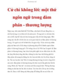 Cử chỉ không lời: một thứ ngôn ngữ trong đàm phán - thương lượng