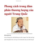 Phong cách trong đàm phán thương lượng của người Trung Quốc