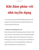 Khi đàm phán với nhà tuyển dụng