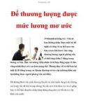 Để thương lượng được mức lương mơ ước