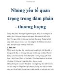 Những yếu tố quan trọng trong đàm phán - thương lượng