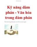 Kỹ năng đàm phán - Văn hóa trong đàm phán