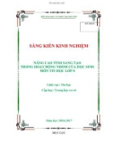 Sáng kiến kinh nghiệm THCS: Nâng cao tính sáng tạo trong hoạt động nhóm của học sinh môn Tin học