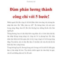 Đàm phán lương thành công chỉ với 5 bước!