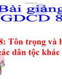 Bài giảng GDCD 8 bài 8: Tôn trọng và học hỏi các dân tộc khác