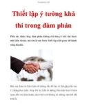 Thiết lập ý tưởng khả thi trong đàm phán