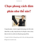 Chọn phong cách đàm phán như thế nào?