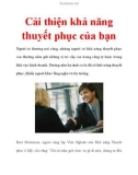 Cải thiện khả năng thuyết phục của bạn