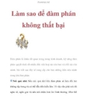 Làm sao để đàm phán không thất bại