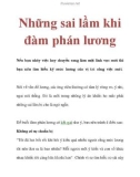 Những sai lầm khi đàm phán lương