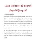 Làm thế nào để thuyết phục hiệu quả?