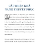 CẢI THIỆN KHẢ NĂNG THUYẾT PHỤC