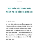 Đặc điểm cấu tạo hệ tuần hoàn, hệ bài tiết của giáp xác