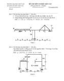 Đề thi môn cơ học kết cấu 1 - Trường đại học Thủy Lợi - Đề số 6