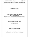 Tóm tắt Luận án Tiến sĩ Y học: Giá trị nồng độ creatinine dịch rửa âm đạo để chẩn đoán vỡ ối trước chuyển dạ