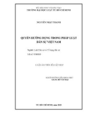 Tóm tắt Luận án Tiến sĩ Luật học: Quyền hưởng dụng pháp luật dân sự Việt Nam