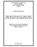 Tóm tắt Luận án Tiến sĩ Kinh tế: Thu hút vốn đầu tư trực tiếp nước ngoài vào tỉnh Hải Dương