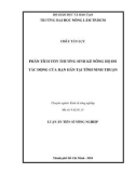 Luận án Tiến sĩ Nông nghiệp: Phân tích tổn thương sinh kế nông hộ do tác động của hạn hán tại tỉnh Ninh Thuận