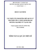 Tóm tắt Luận án Tiến sĩ Kinh tế chính trị: Các nhân tố ảnh hưởng đến quản lý thuế đối với cá nhân kinh doanh thương mại điện tử tại Hà Nội