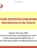 Lectures Applied statistics for business - ThS. Nguyễn Tiến Dũng