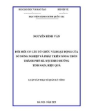 Luận văn Thạc sĩ Quản lý công: Đổi mới cơ cấu tổ chức và hoạt động của Sở Nông nghiệp và Phát triển nông thôn thành phố Hà Nội theo hướng tinh gọn, hiệu quả